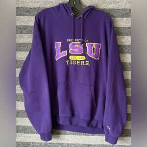 Mid 2000’s Champion LSU Tigers NCAA Purple Hoodie Sweatshirt Men’s XL EUC